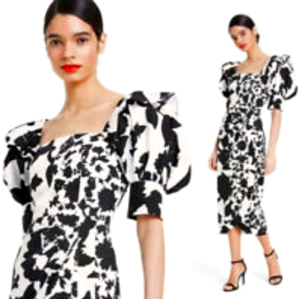 Christopher John Rogers Black White Dress sz. 4 - Picture 4 of 15